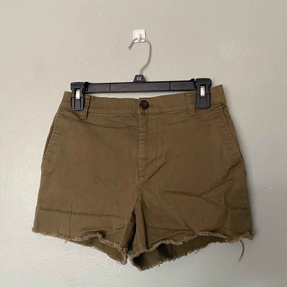 Madewell Army green cut off cotton shorts 25